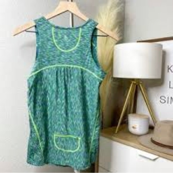 Athleta Womens Green Blue Burnout Running Athletic Tank Size Small - Picture 12 of 13